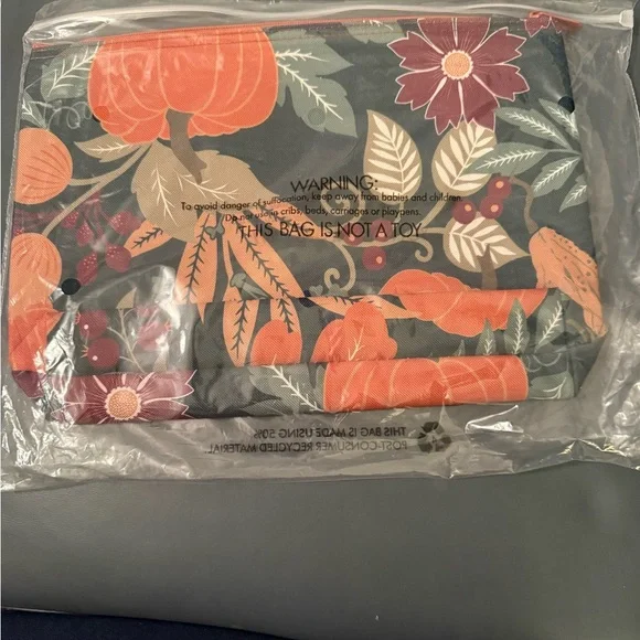 Thirty-One Zippered Pouch Pumpkin Floral - Picture 2 of 3